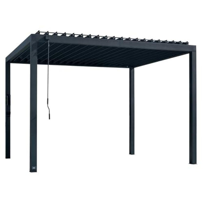 Backyard Discovery Sarasota 12' x 10' Galvanized Steel Louvered Pergola Kit with Adjustable Roof, Shade, Rain Protection, High-Wind Rating, Gutter System for Outdoor Patio, Garden, Deck, Entertaining
