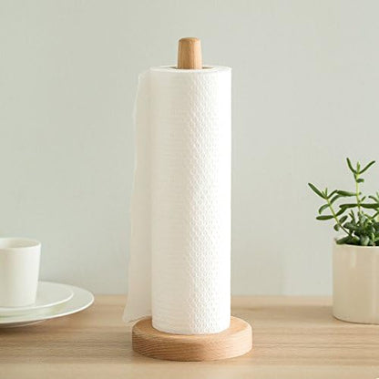 Firlar Wooden Paper Towel Holder Stand, Vertical Tissue Rack for Kitchen, Living Room, Bedroom Home Decoration