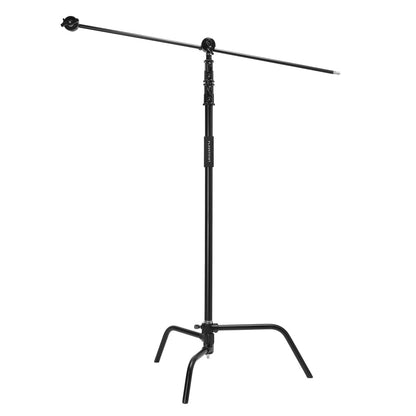 Flashpoint Turtle Base C-Stand and Cross Arm Boom Kit (Black, 10.5')