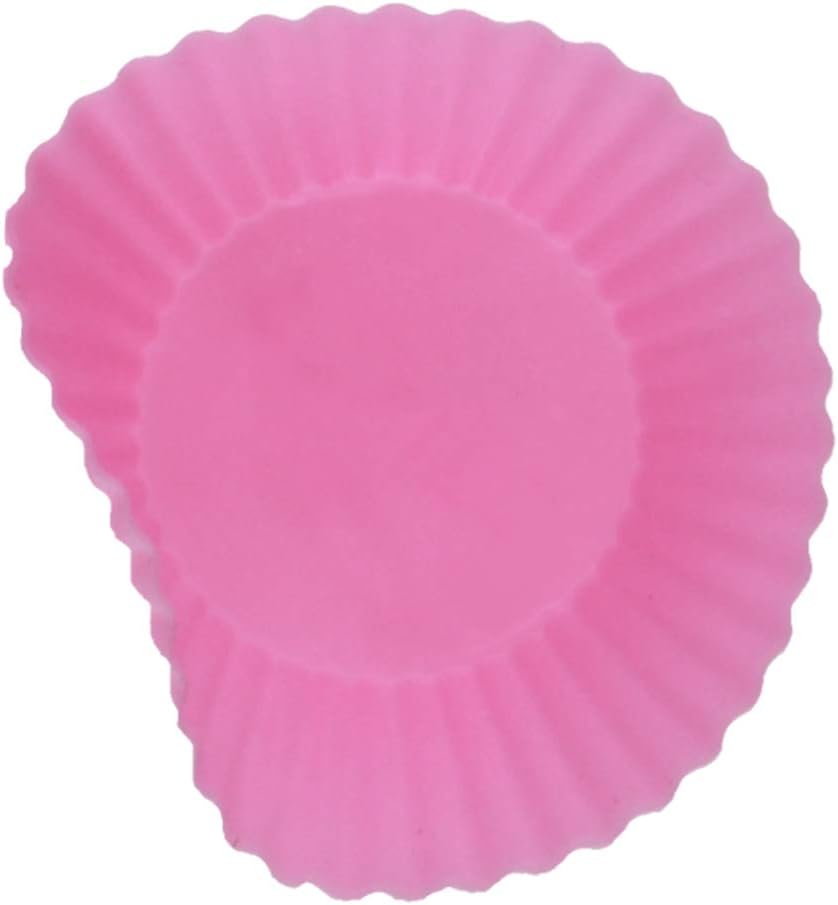 Utoolmart Silicone Cupcake Baking Cups, Reusable Non-Stick Cake Muffins Mold, 5 Pcs Pink for Party Bakery Supplies