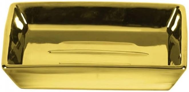 Glamour Chic Porcelain Soap Dispenser, Gold, 5.83" t X 3.86" w