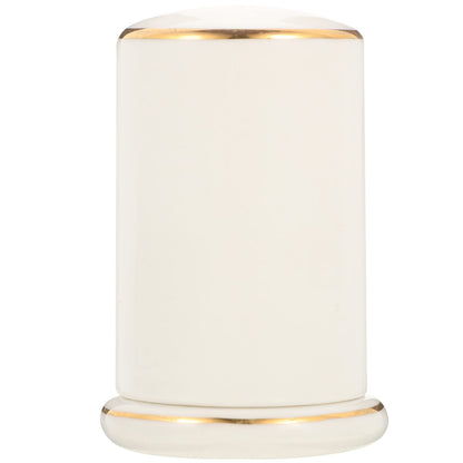 Zerodeko Ceramic Toothpick Holder with Lid Porcelain Toothpick Dispenser Box for Home Restaurant Desktop Container Dustproof Moisture Resistant White Gold Trim