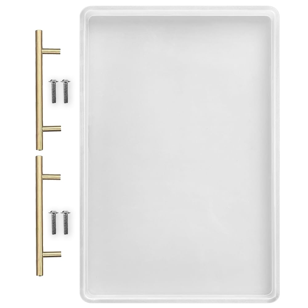 RESINWORLD 14" x 9" x 0.5" XL Large Rectangle Mold, Deep Serving Tray Mold with Handles, Wedding Flower Mould for Resin