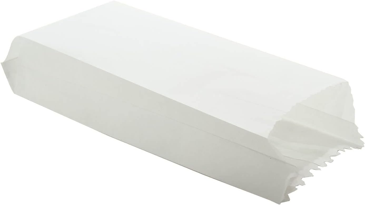 Butter Paper Covers Glassine Paper Pouches, 100 PCs Gussetted White Food Grade Storage Bags, Oil & Grease Resistant