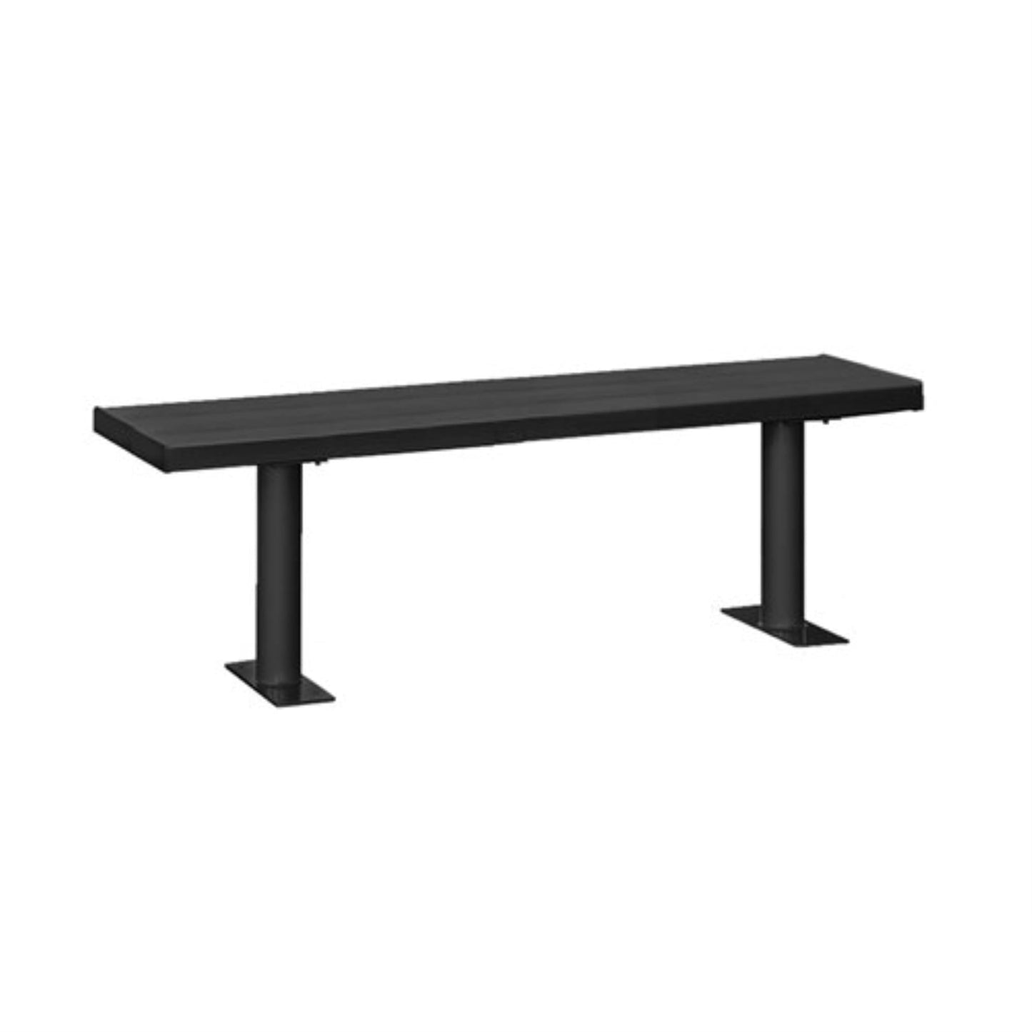 Salsbury Aluminum Locker Bench - 72 Inches Wide - 14" Deep - Black - Bolt Mounted