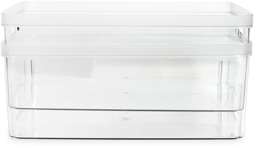 Isaac Jacobs 2-Pack Large Clear Storage Bins, Plastic Organizer for Home, Office, Kitchen, Bathroom, BPA Free