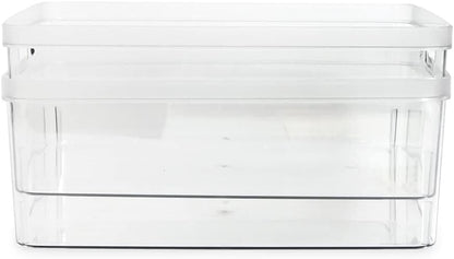 Isaac Jacobs 2-Pack Large Clear Storage Bins, Plastic Organizer for Home, Office, Kitchen, Bathroom, BPA Free