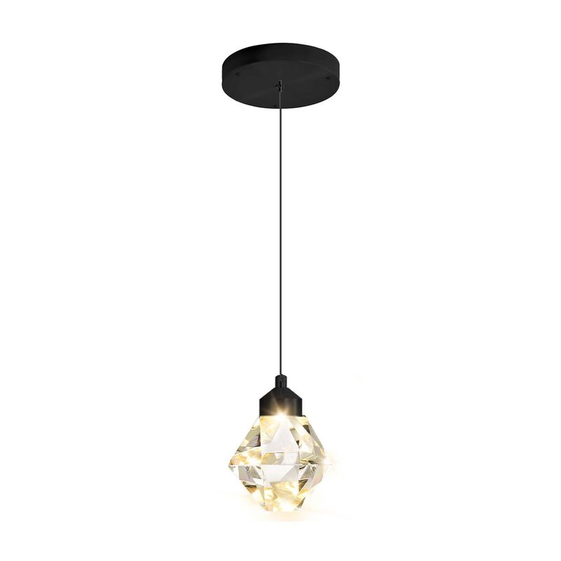Crystal Pendant Light for Kitchen Island,Black Chandelier Lights Fixture, Hanging Lighting Ceiling Light Fixture Modern Adjustable Pendant Lighting for Dining Room Bedroom