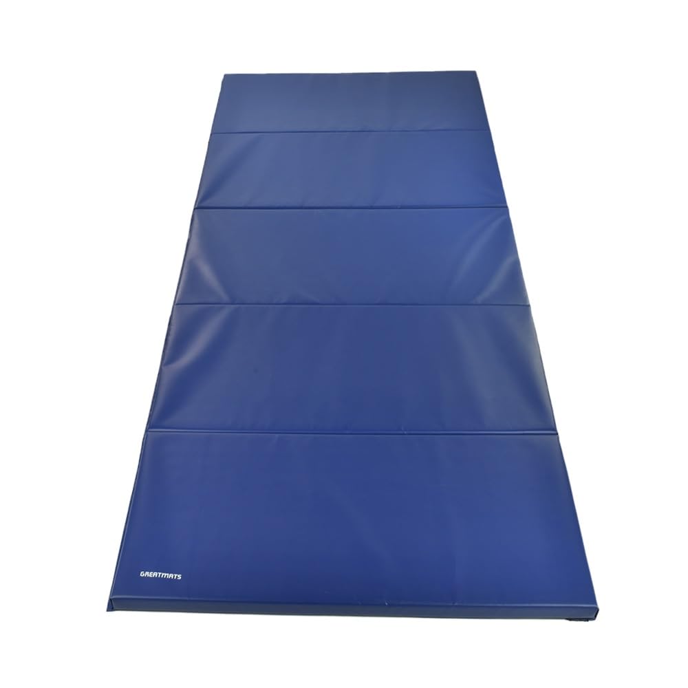 Greatmats Gym Mats 4x10 Ft x 2 Inch, Folding Gymnastics Tumbling and Cheerleading Mat, (Blue)