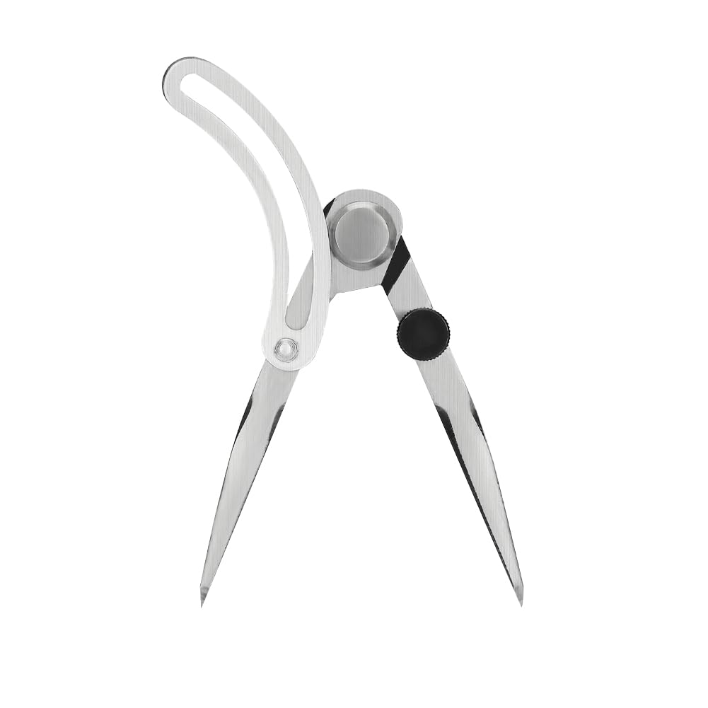 Tiiyee Leather Compass, Wing Divider Leathercraft Compasses Rotating Craft Tool Adjustable Edge Drawing Tool Leatherwork for Sewing Handmade Drafting Woodworking Metalworking Rotating Scratch(100mm)