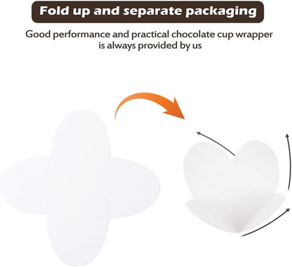 Chocolate Paper Candy Cups, 200pcs Truffle Wrappers, Cupcake Muffin Case Trays for Baby Showers, Bridal Shower, Wedding