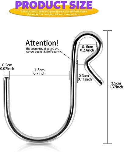 HNYYZL 50Pcs S Hooks, Heavy-duty S Shaped Hook Connectors, Corrosion Protection Metal Hangers for Indoor and Outdoor