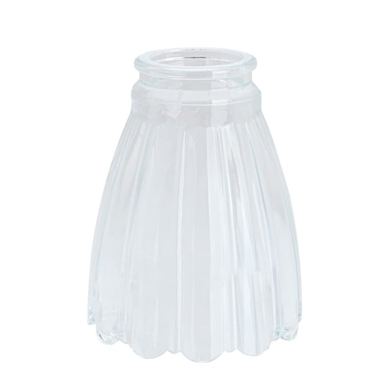 Aspen Creative 23056-4A Contemporary Clear Ceiling Fan Glass Shade.2-1/8"Fitter.Size:3-7/8"D x 4-7/8"H.4Pcs/Pack