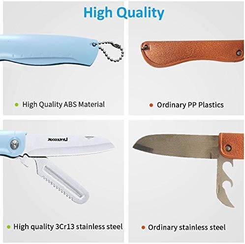 Travel Pocket Paring Knife, Folding Vegetable Peeler, Multi Function Small Portable Knife for Kitchen