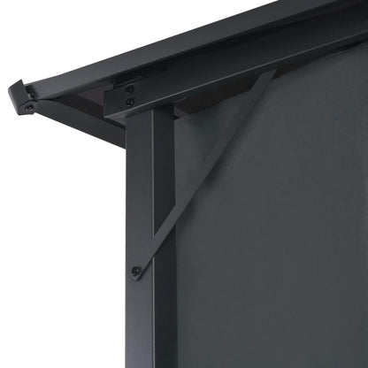 hliofuir 9.8'x9.8' Outdoor Gazebo with Curtains Black Aluminum Hardtop Pavilion with PC Board Roof for Patio Backyard Garden BBQ and Family Gatherings Sturdy Metal Frame