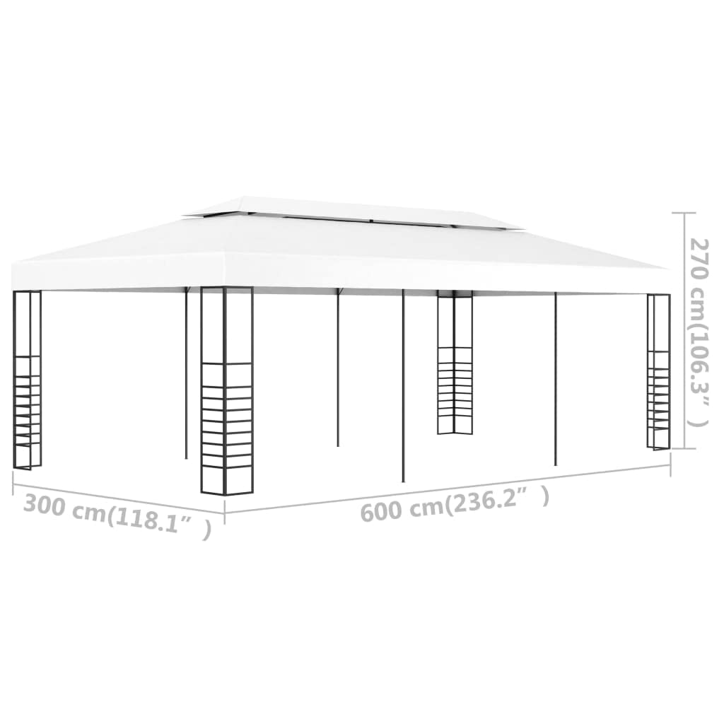Outdoor Gazebo Canopy, White Steel Frame, 6x3 ft Rectangular, UV Protected, Water Resistant, for Patio, Beach Cabana, Backyard Events Outdoor Structures
