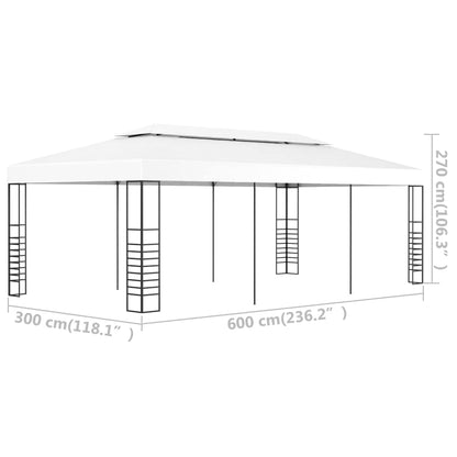 Outdoor Gazebo Canopy, White Steel Frame, 6x3 ft Rectangular, UV Protected, Water Resistant, for Patio, Beach Cabana, Backyard Events Outdoor Structures