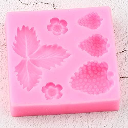 1 3D Pc Strawberry and Flowers Silicone Mold for DIY Chocolate Gum Paste Handmade Ice Cream Crystal Cupcake Cake Topper