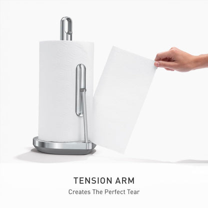 simplehuman Standing Paper Towel Holder with Spray Pump, Brushed Stainless Steel