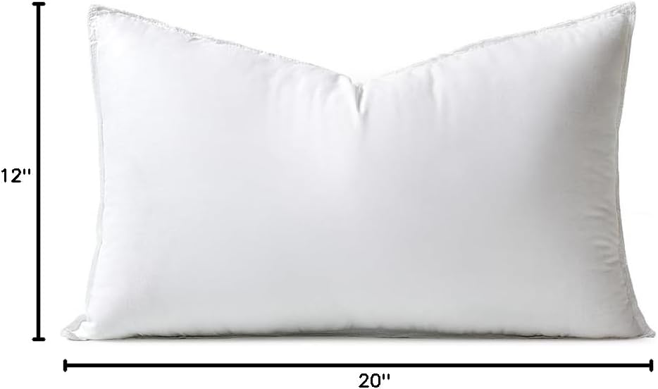 MIULEE Down Alternative Pillow Insert - Ultra Soft Fluffy Decorative Throw Pillow | 12x20 Inch for Sofa & Bed