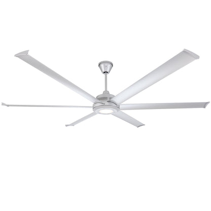 Big Ass Fans Mammoth 84" Outdoor Ceiling Fan w LED Light – Silver Finish – Smart Wi-Fi Fan w Remote & Voice Control – Wet Rated Quiet Patio Fan – 15,683 CFM – Modern Industrial Look – 3 Yr Warranty