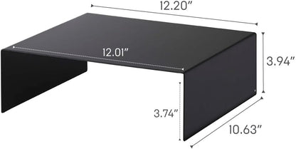 Yamazaki Home Cabinet Bottom Shelf Storage Organizer, Set of 2 Dish Riser for Under Sink or Kitchen Pantry