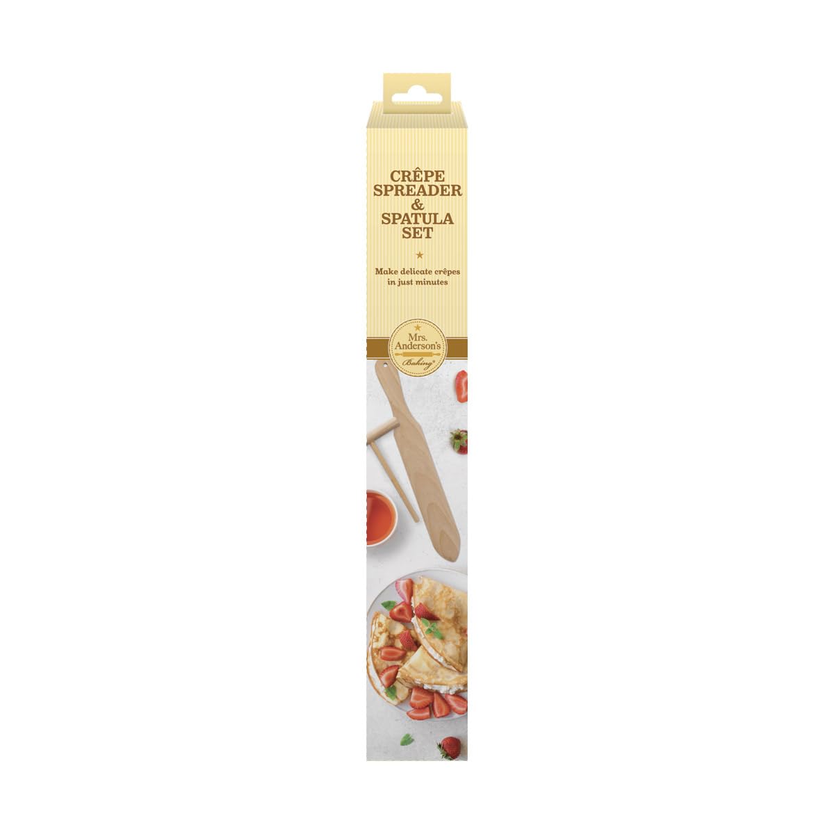 Mrs. Anderson’s Baking Crepe Spreader and Spatula Set, Romanian Beechwood, 2-Piece Set