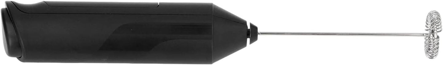 Mini Handheld Drink Mixer - Portable Stainless Steel Electric Milk Frother with Metal Base (Black and Bracket)