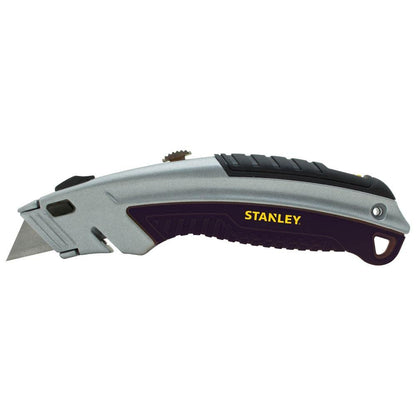 Stanley 10788 Curved Quick-Change Utility Knife, High Carbon Steel Retractable Blade, 3 Blades