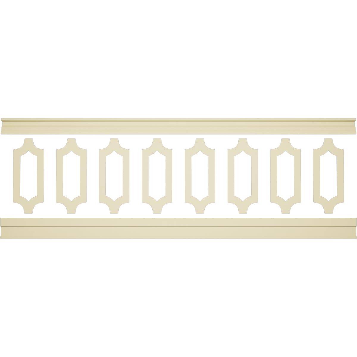 WPKUSC041P032 94 1/2"L (Adjustable 32"H to 36"H) Ashford Scalloped Panel Traditional Wainscot Paneling Kit