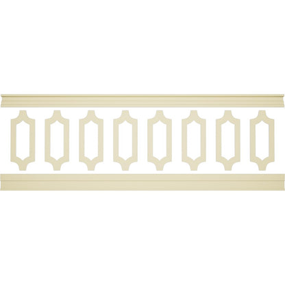 WPKUSC041P032 94 1/2"L (Adjustable 32"H to 36"H) Ashford Scalloped Panel Traditional Wainscot Paneling Kit
