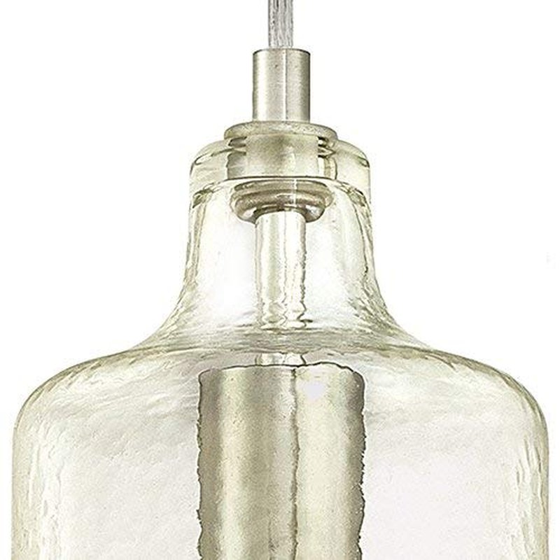 Westinghouse Lighting 6329000 Carmen One-Light Indoor Mini Pendant, Brushed Nickel Finish with Clear Textured Glass
