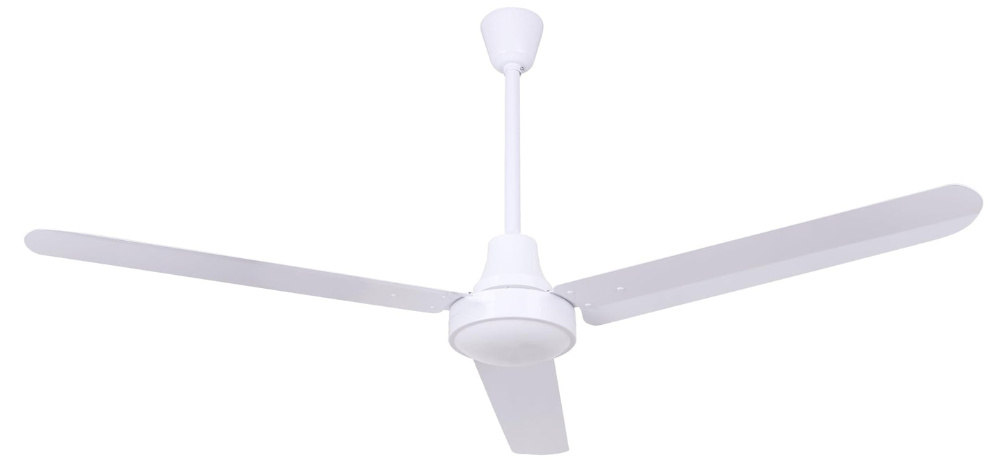 56" White Industrial Ceiling Fan – High-Performance DC Motor for Gyms, Schools, Studios, and Large Spaces – Quiet & Energy-Efficient – Wall Control Included