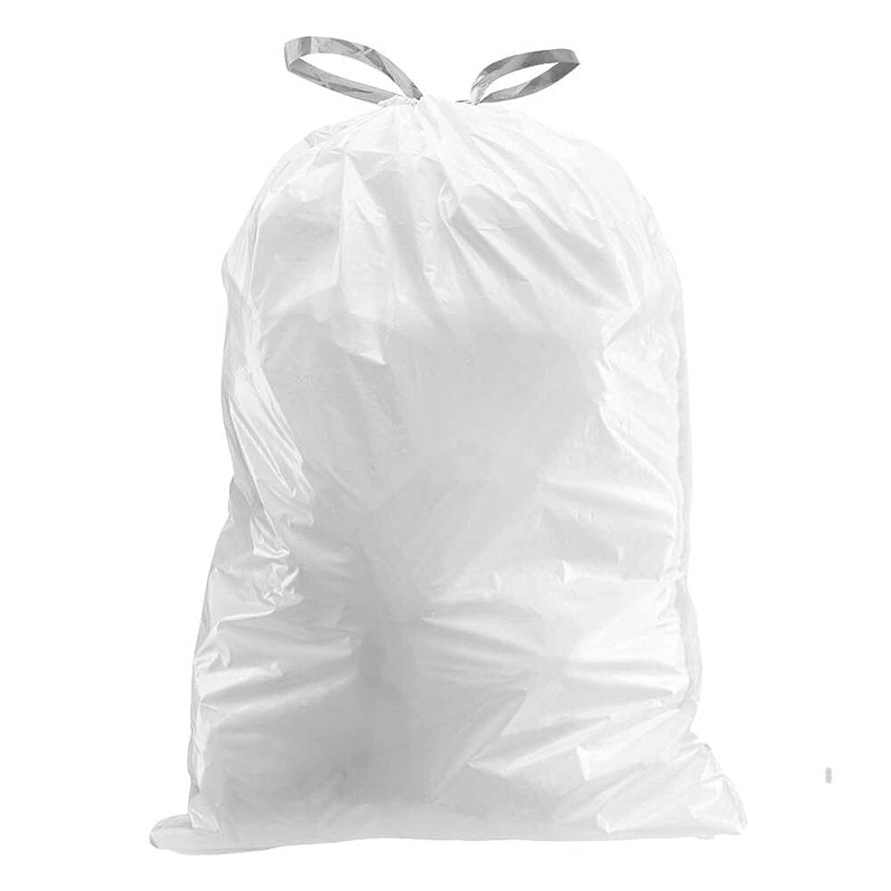 Plasticplace Custom Fit Trash Bags, Compatible with simplehuman Code U (100 Count) White Drawstring Garbage Liners 14.5-21 Gallon/ 55-80 Liter 26.5" x 32"