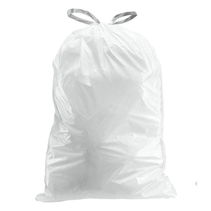 Plasticplace Custom Fit Trash Bags, Compatible with simplehuman Code U (100 Count) White Drawstring Garbage Liners 14.5-21 Gallon/ 55-80 Liter 26.5" x 32"