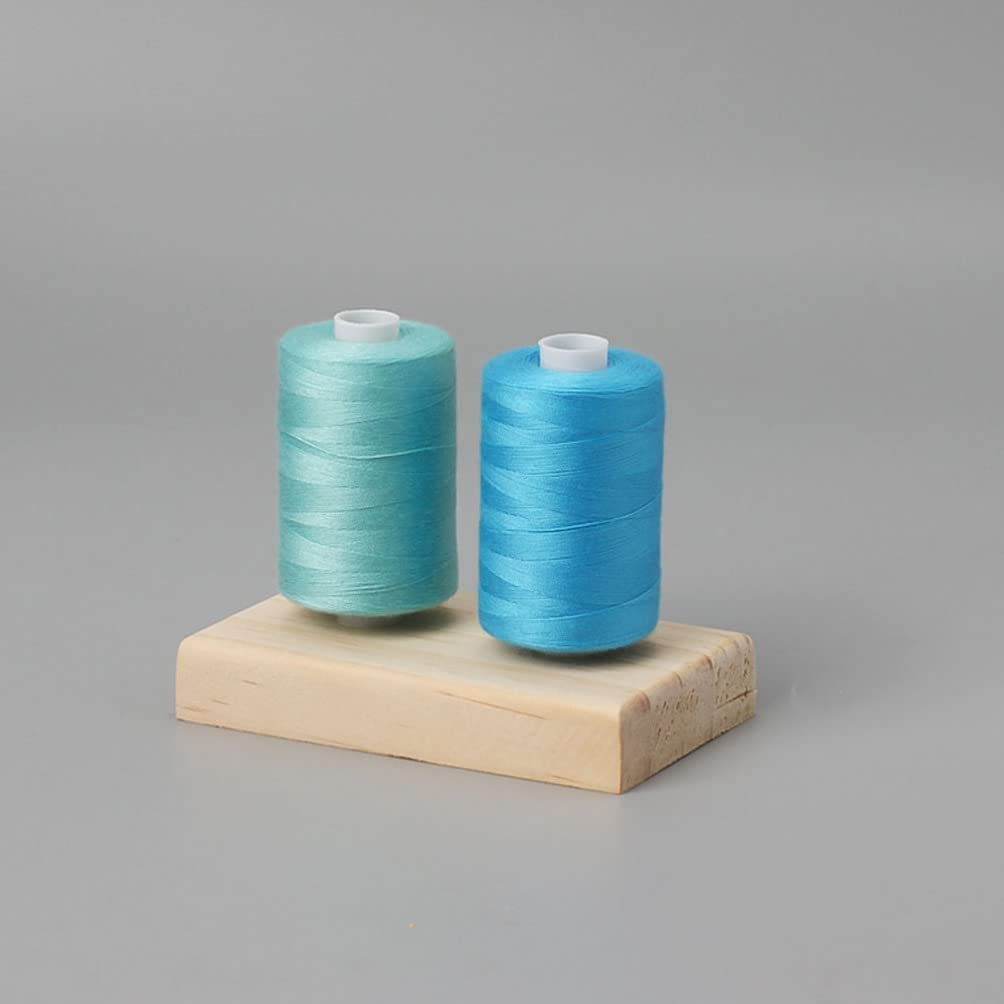 2 Pcs Wooden Thread Holder Embroidery Thread Rack Sewing Wire 2 Spool Stand for Embroidery Quilting