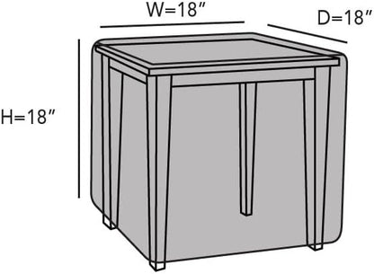 300D 18W 18D 18H, Covermates Elite Square Patio Accent Table Cover Elite Polyester, Water-Resistant, Drawcord Hem, Mesh