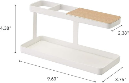 YAMAZAKI home Desk Bar-Wood & Steel Organizer - One Size, White (2299)