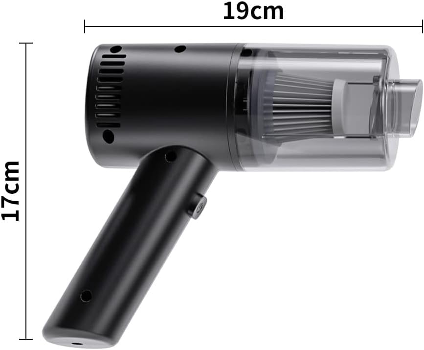 Wireless Handheld Vacuum Cleaner, 6000Pa High Suction Power, Portable Cordless Device, Twin Turbine Motors, Black