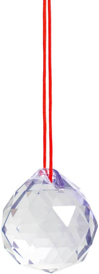30mm M.V. Trading Crystal Ball Prisms Pendant Feng Shui Suncatcher Decorating Hanging Faceted Prism Balls, Light Purple