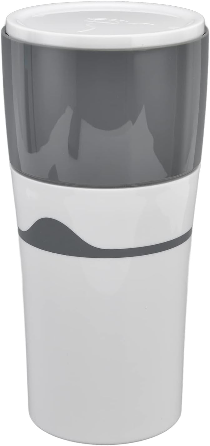 Zerodis Portable Drip Coffee Maker, 450ml Travel Machine for Hot and Cold Brew Coffee (Gray)
