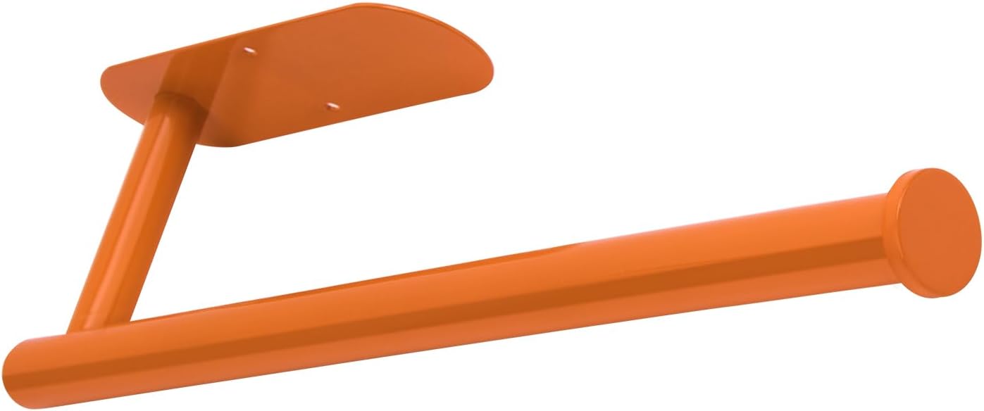 YeeBeny Orange Paper Towel Holder Kitchen Roll Holder, Paper Towel Holder - Self Adhesive or Drilling, Under Cabinet