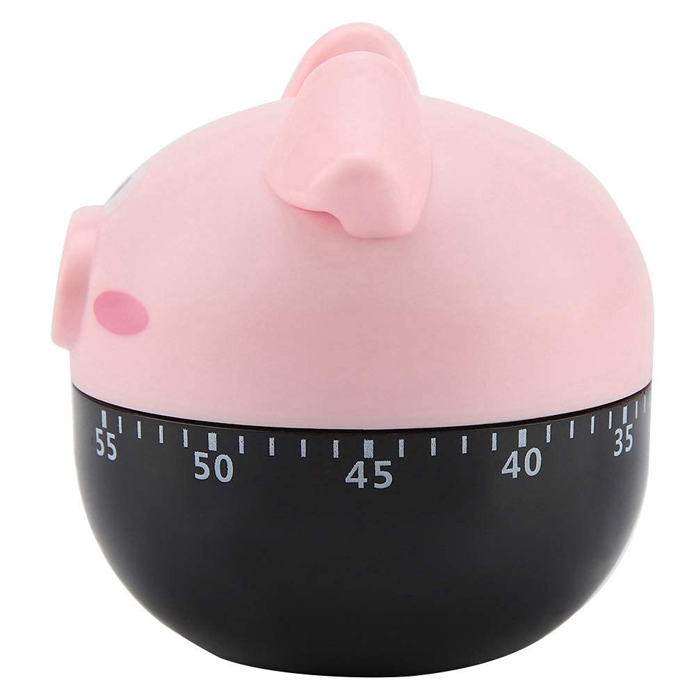 Cute Cartoon Pig Kitchen Timer,Mechanical Timers Counters,for Cooking Timing Tool Alarm Clock,Portable Alarm Clock Kitchen Cooking Tool()