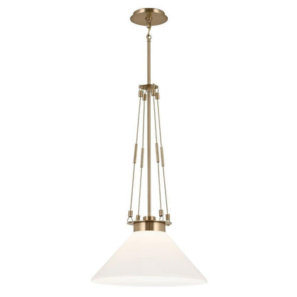 Kichler Albers 18.25 Inch 1 Light Pendant with Opal Glass in Champagne Bronze