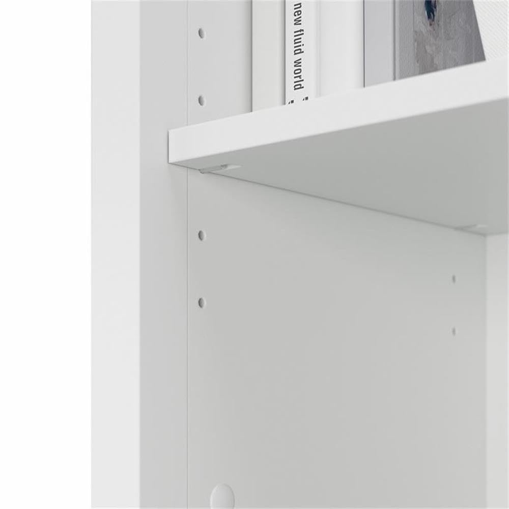 Bush Home Salinas Tall 5 Shelf Bookcase - Set of 2 in Shiplap Gray and Pure White, Vertical Office Storage, Bookshelves for Home Workspace, Multi-Purpose Shelving Units