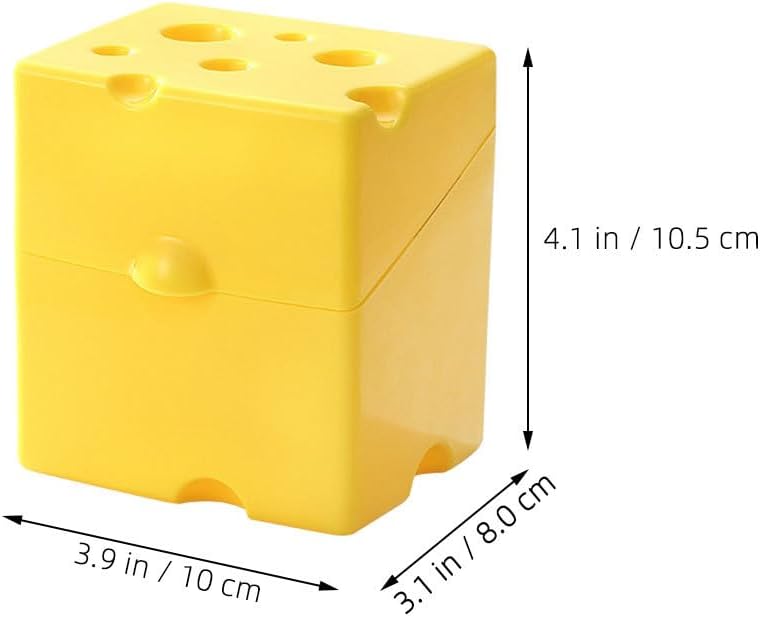 IMIKEYA Cute Sliced Cheese Storage Container, Airtight Cheese Box with Flip Lid, Butter Block Fridge Keeper for Kitchen