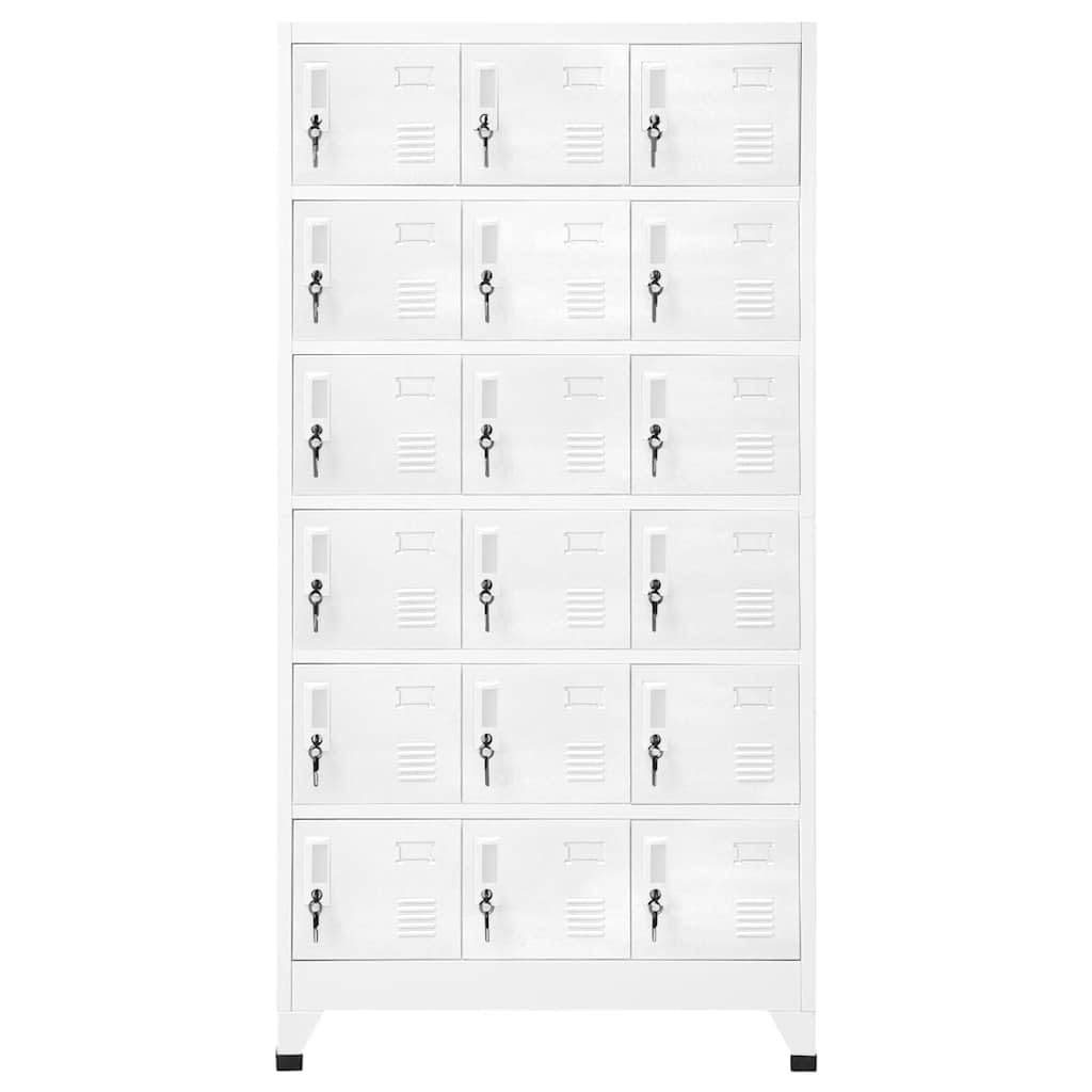 GKHPYURE Metal Locker Cabinet with 18 Lockable Compartments, 35.4x15.7x70.9 Inches, for Gym and Changing Room Storage
