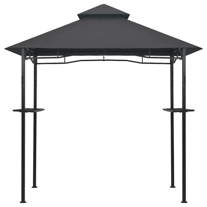 Xhnifbn Large Anthracite BBQ Gazebo Steel Frame Outdoor Patio Canopy Tent 94.5 x 59.1 x 100.4 in Rectangular Matte Grill Shade for Backyard Parties Poolside Gatherings