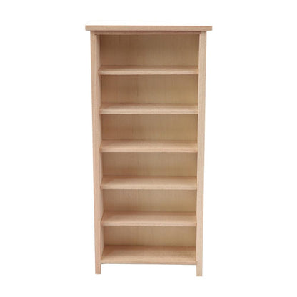 FAVOMOTO 1:12 Mini Bookshelf, Wooden Vertical Doll House Book Shelf Miniature Furniture Bookcase Decor Mini House Supply for DIY Craft Display Decoration Accessories