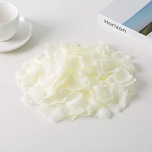 HongyiTime 1200 PCS Artificial Silk Rose Petals for Wedding, Party, Event Decoration (Ivory)
